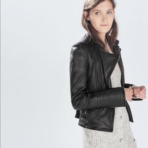 Zara XS faux leather moto jacket